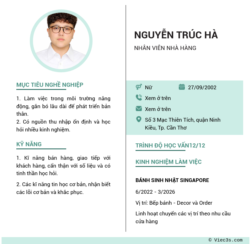CV ứng viên