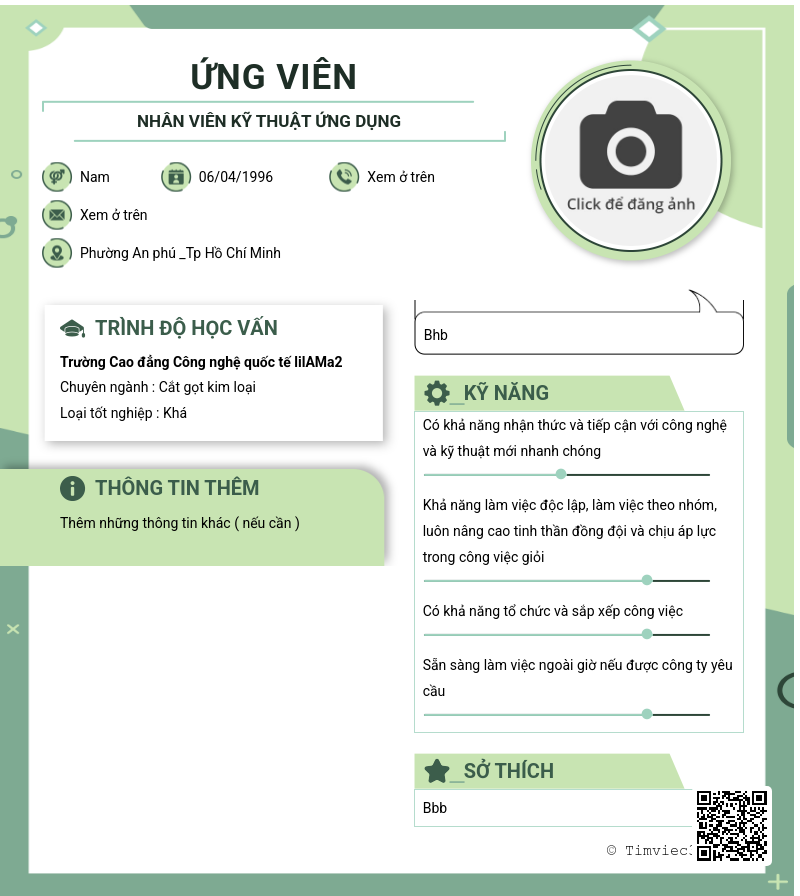 CV ứng viên