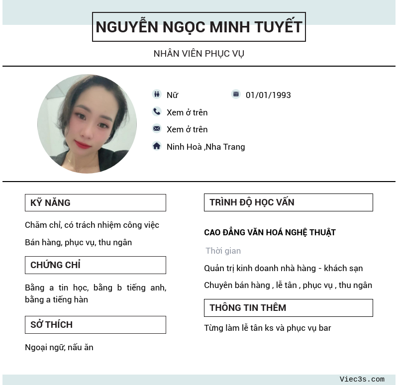 CV ứng viên