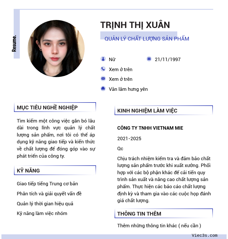 CV ứng viên