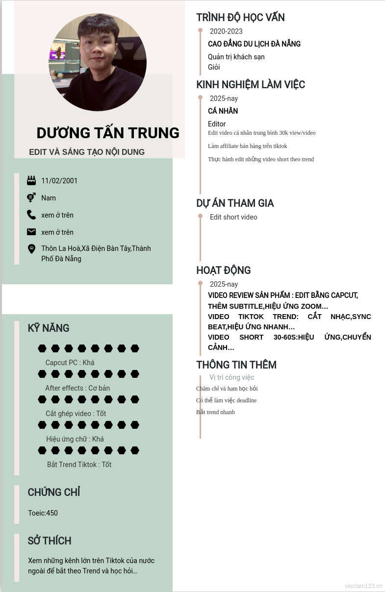 CV ứng viên