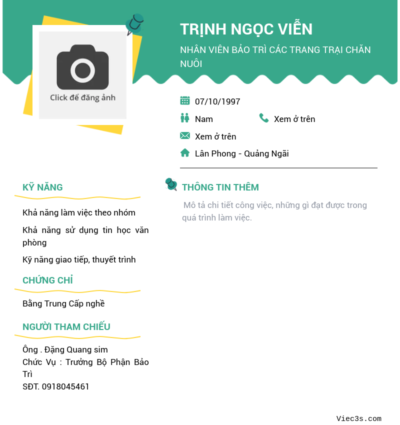 CV ứng viên