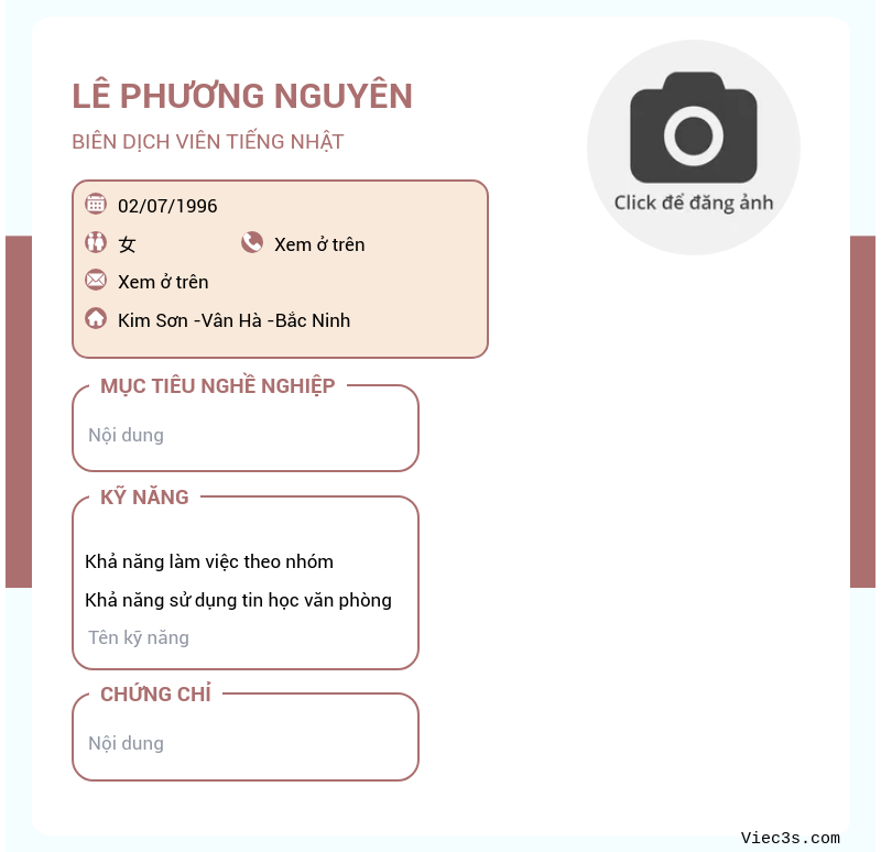 CV ứng viên