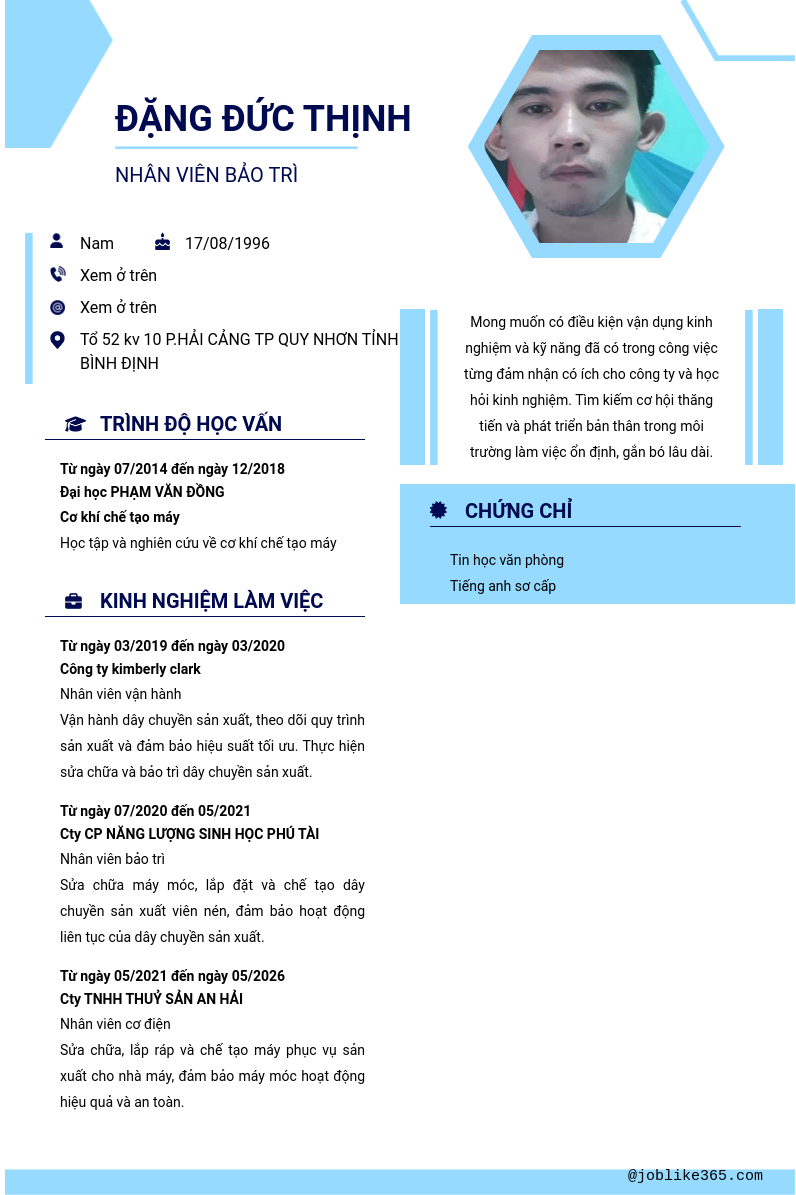 CV ứng viên