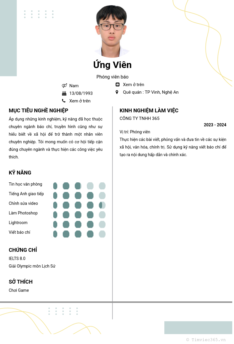 CV ứng viên