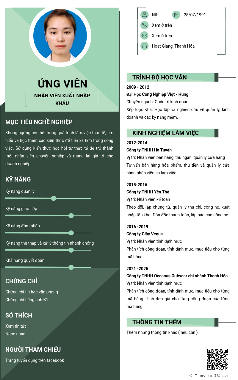 CV ứng viên