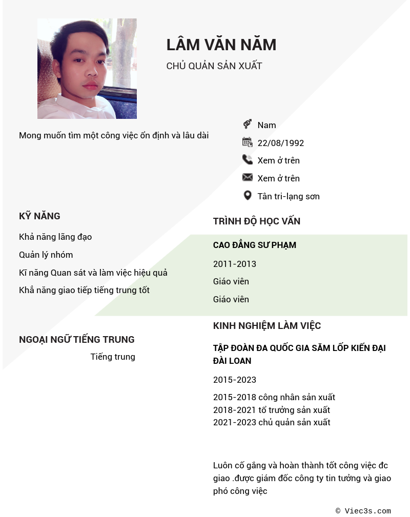 CV ứng viên