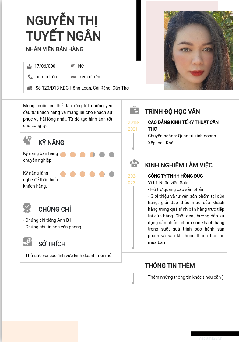 CV ứng viên