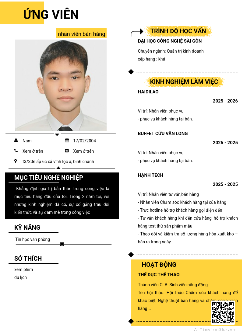CV ứng viên