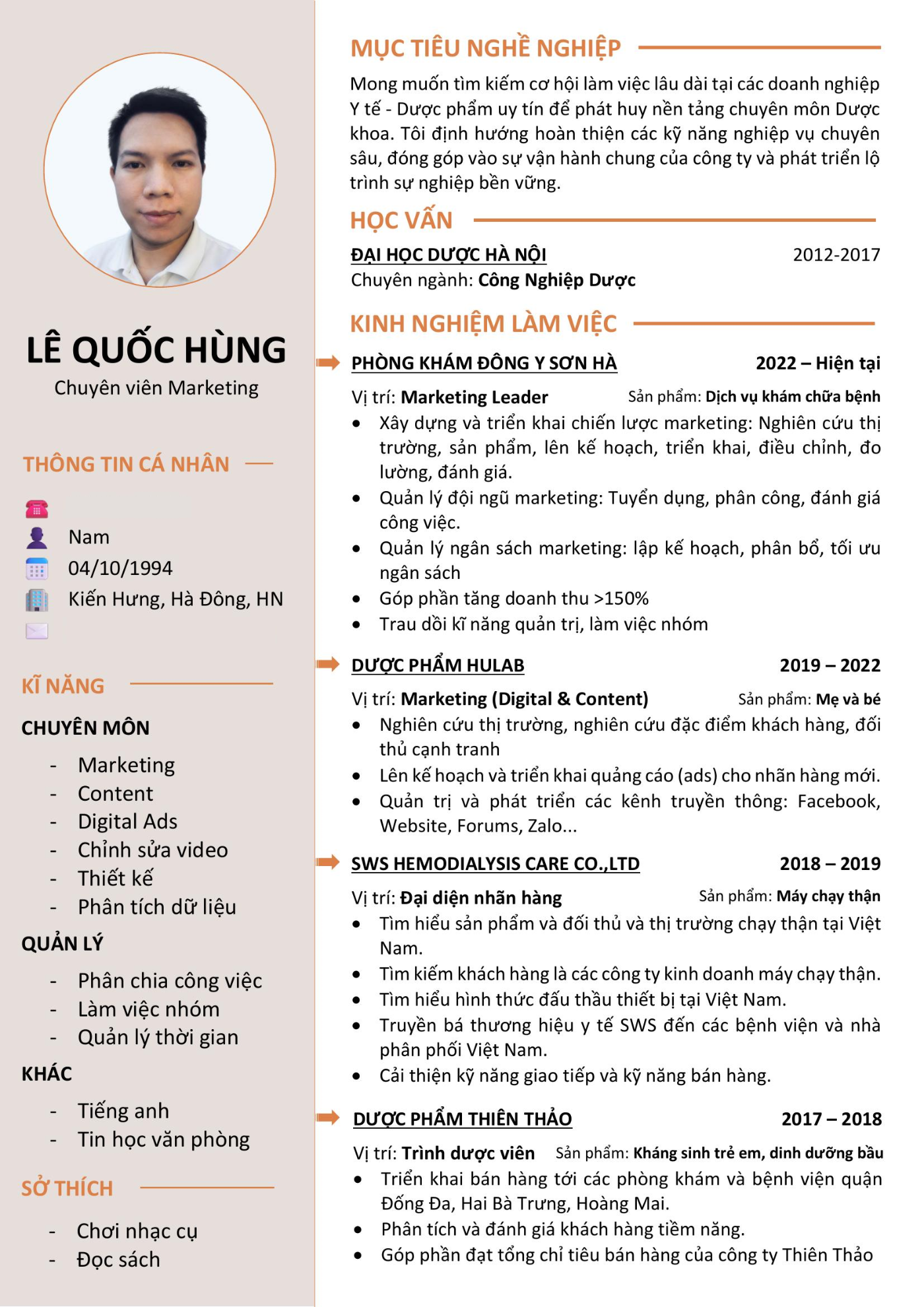 CV ứng viên