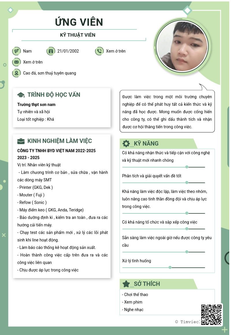 CV ứng viên