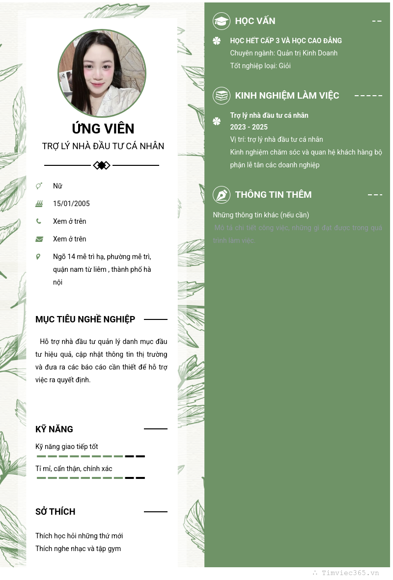 CV ứng viên