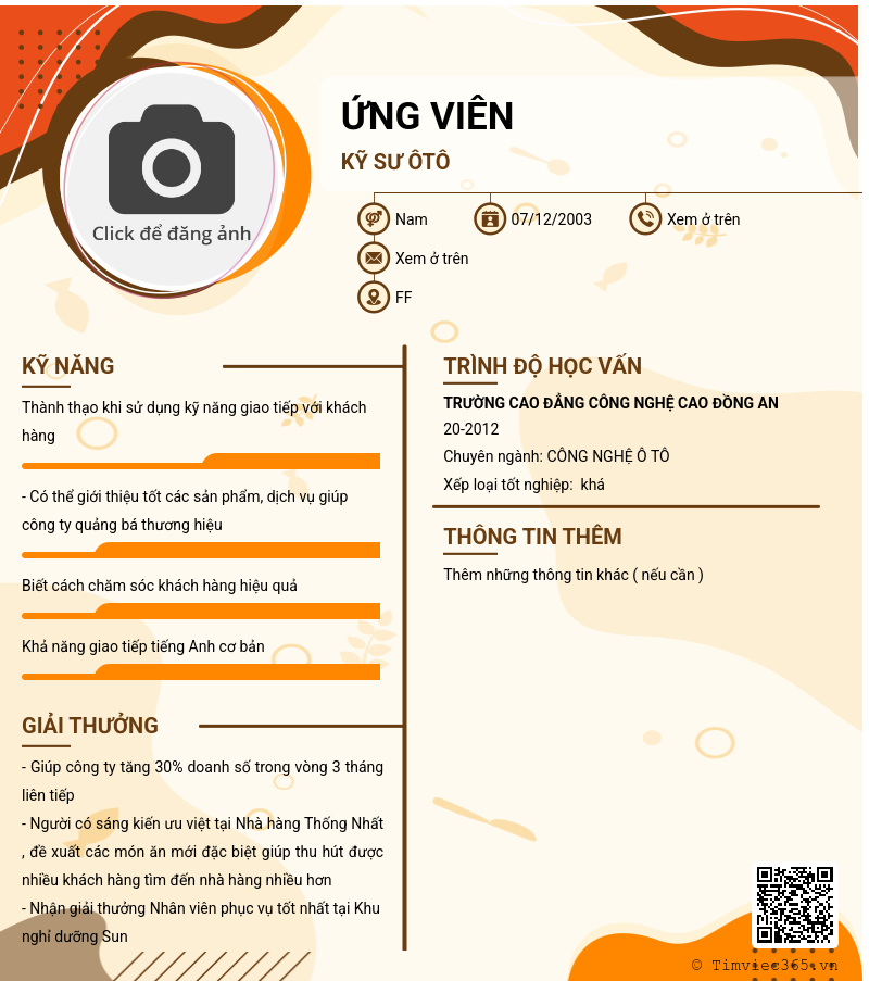 CV ứng viên