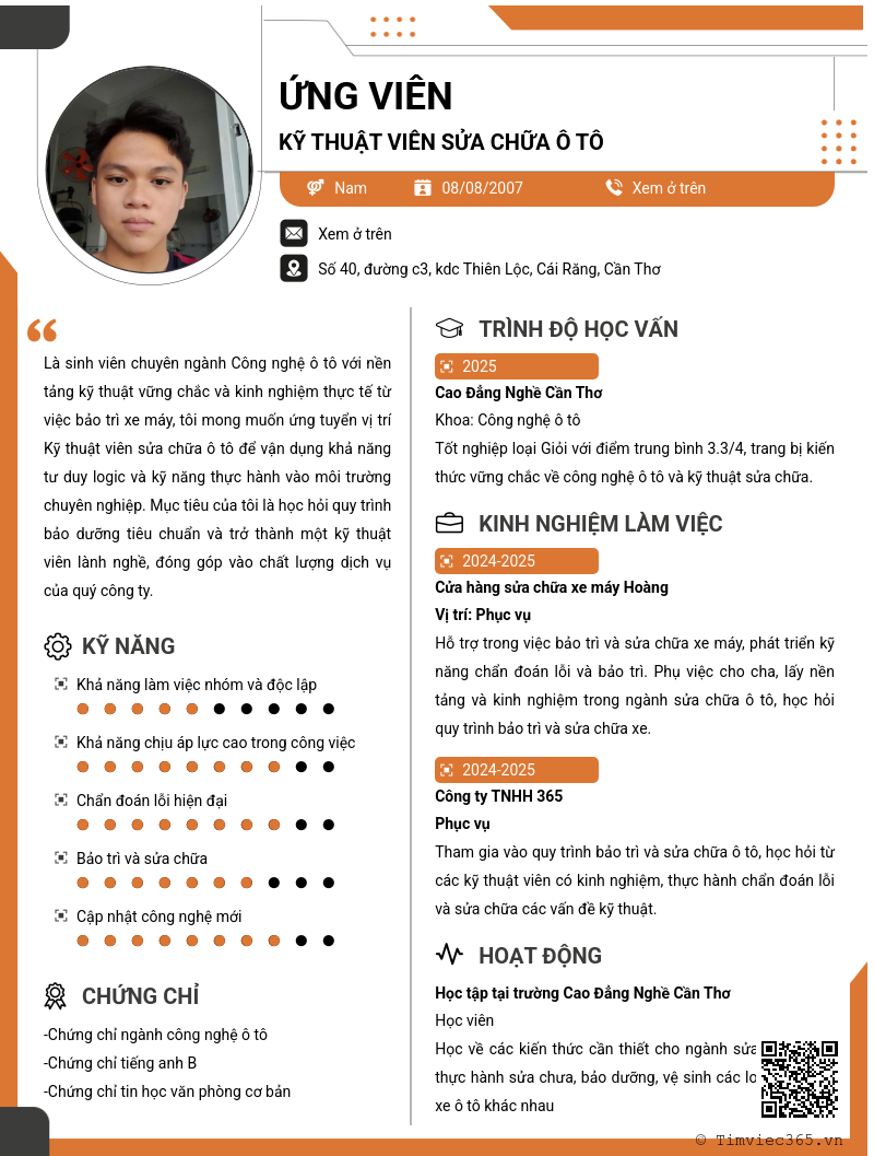 CV ứng viên