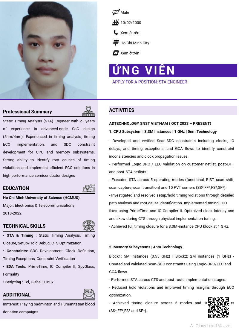 CV ứng viên