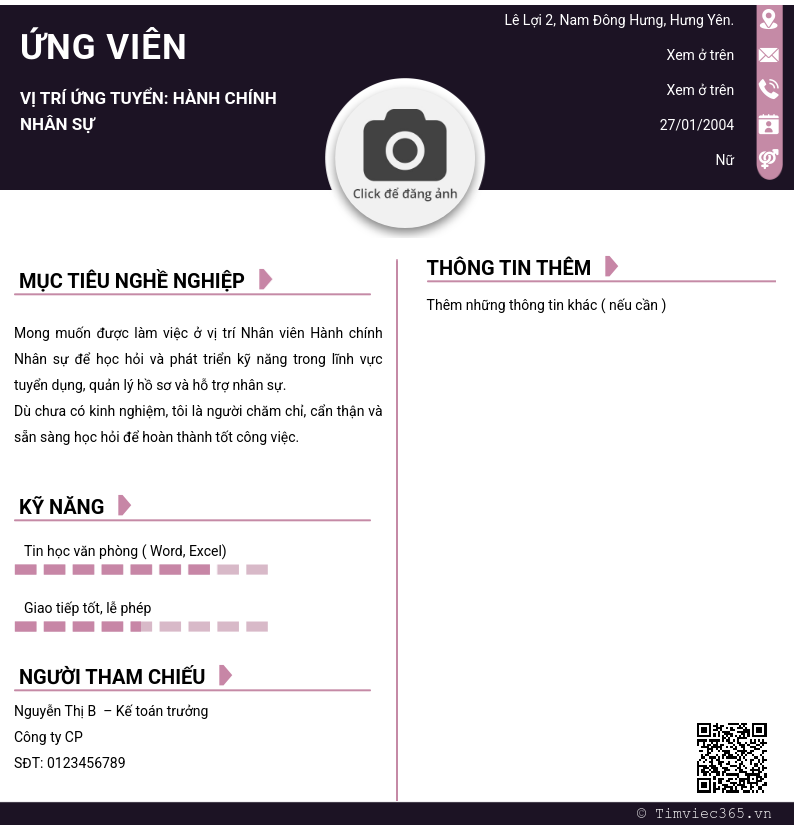 CV ứng viên