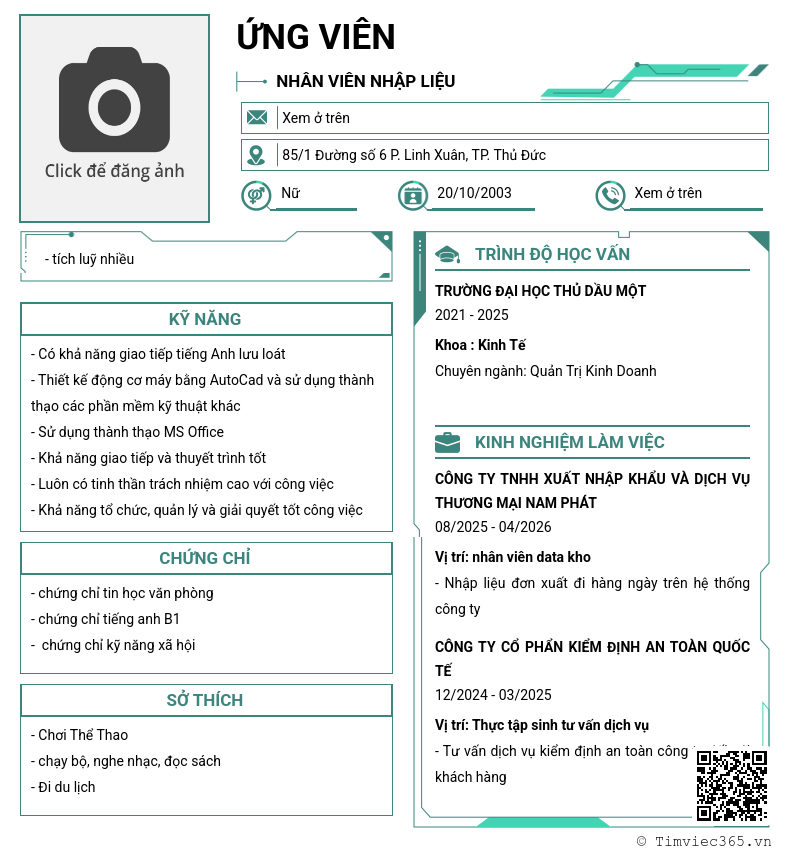 CV ứng viên