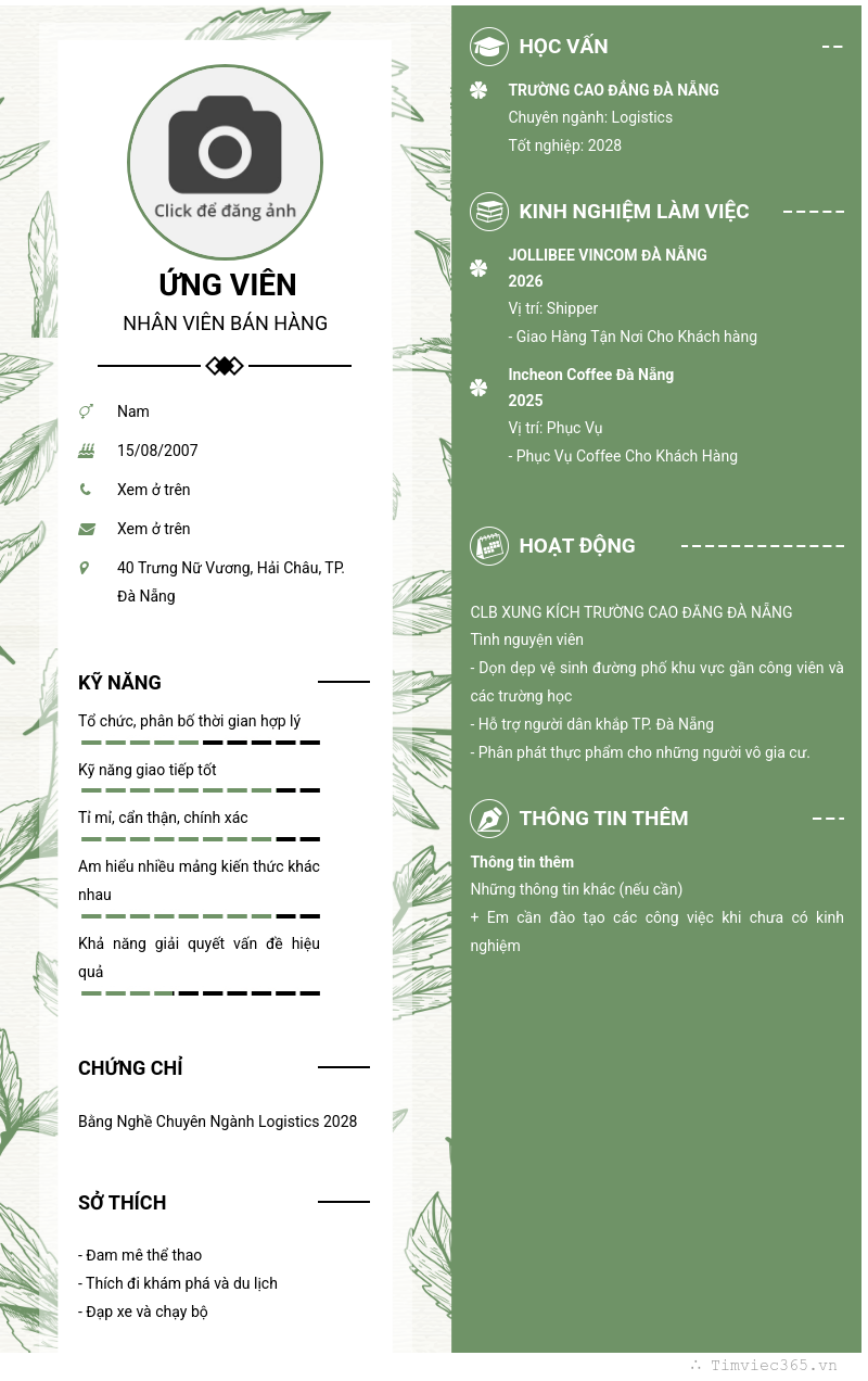 CV ứng viên