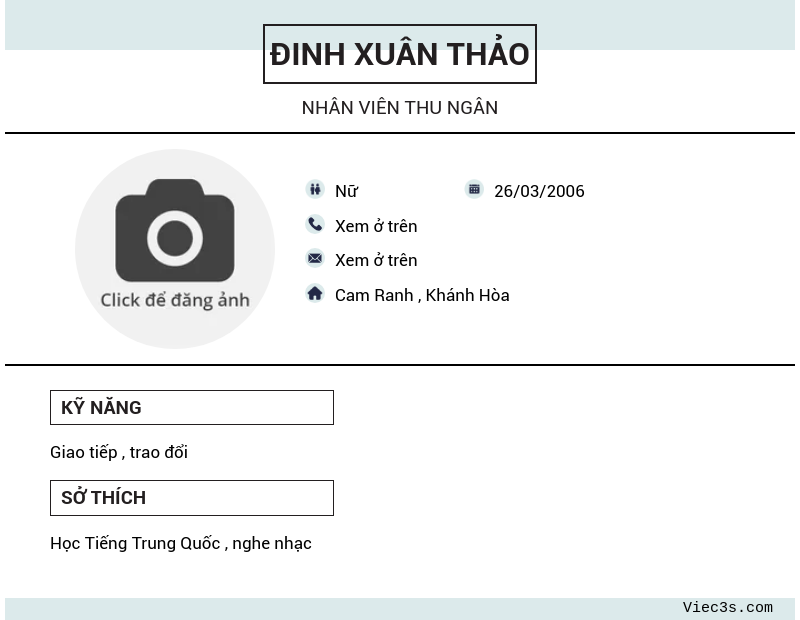CV ứng viên