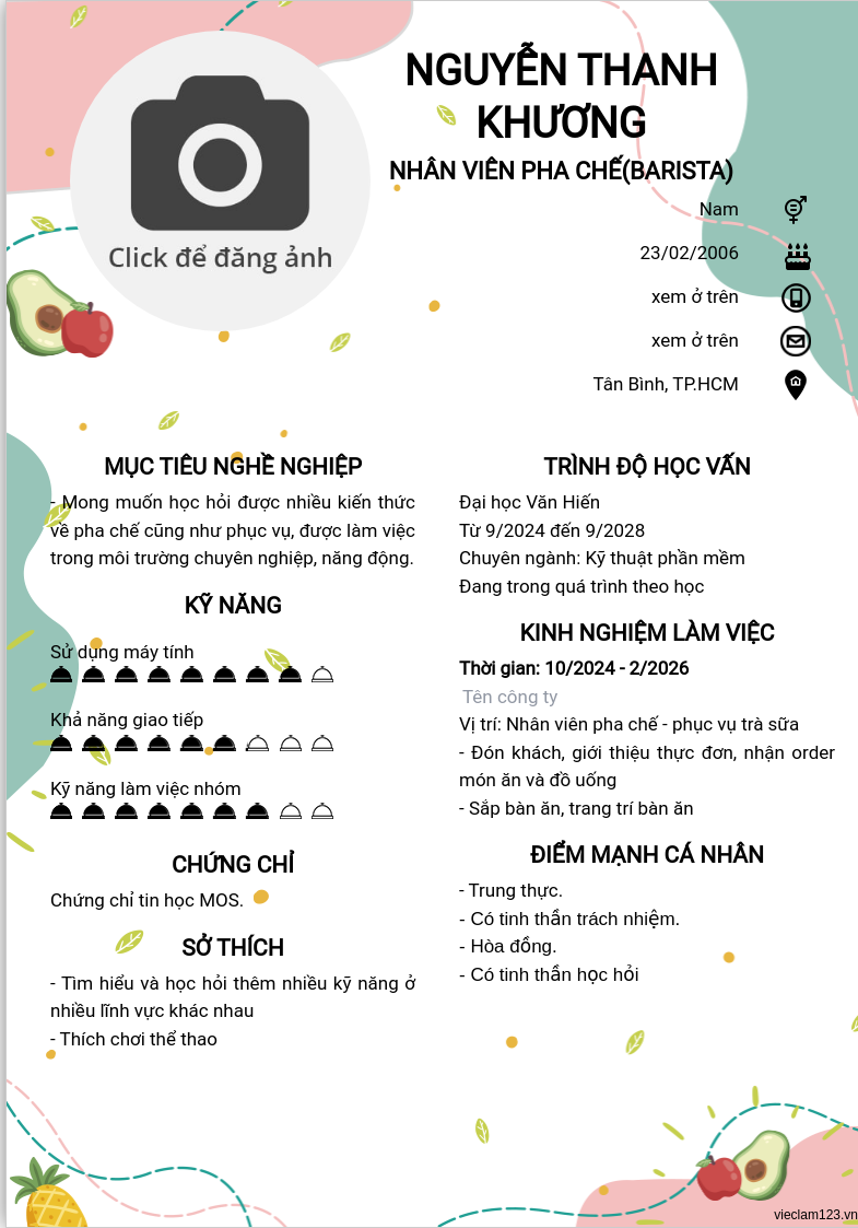 CV ứng viên