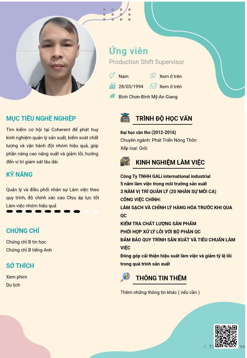 CV ứng viên