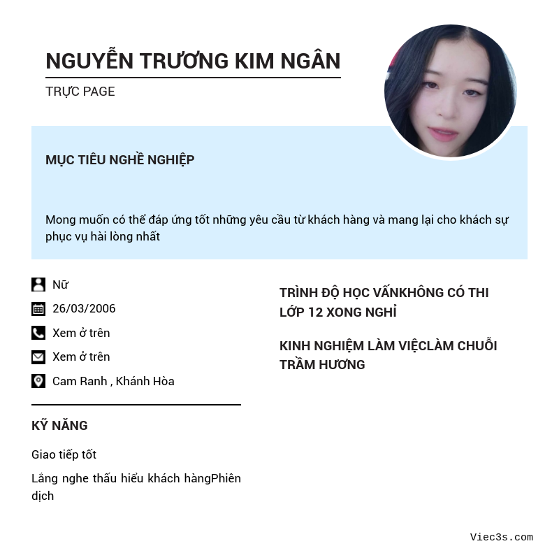 CV ứng viên