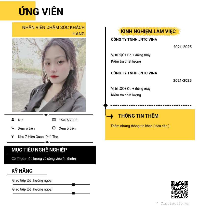 CV ứng viên