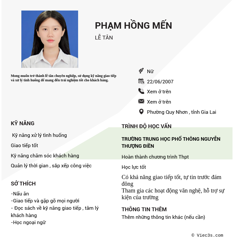 CV ứng viên