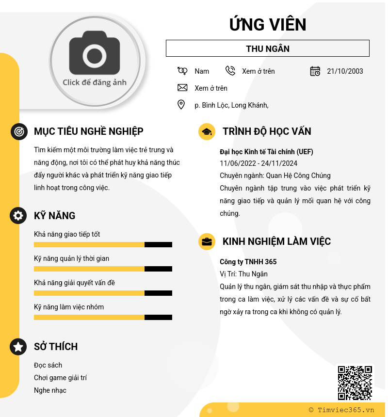 CV ứng viên