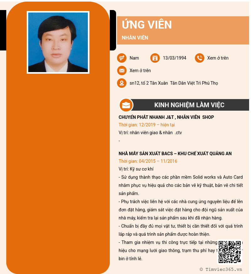 CV ứng viên