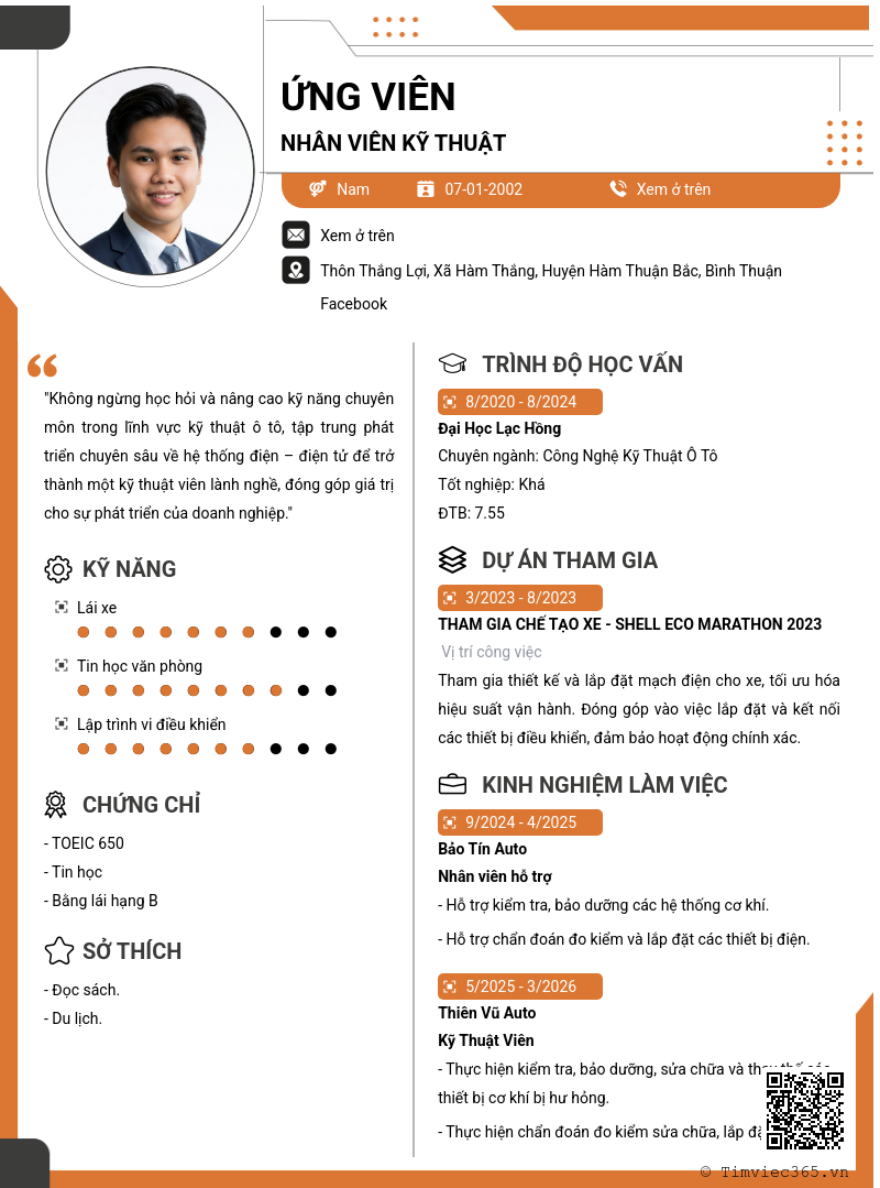 CV ứng viên