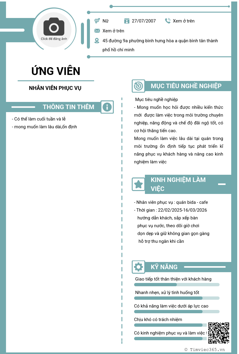 CV ứng viên