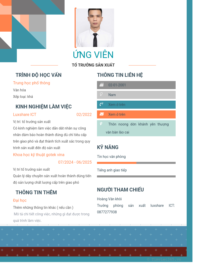 CV ứng viên