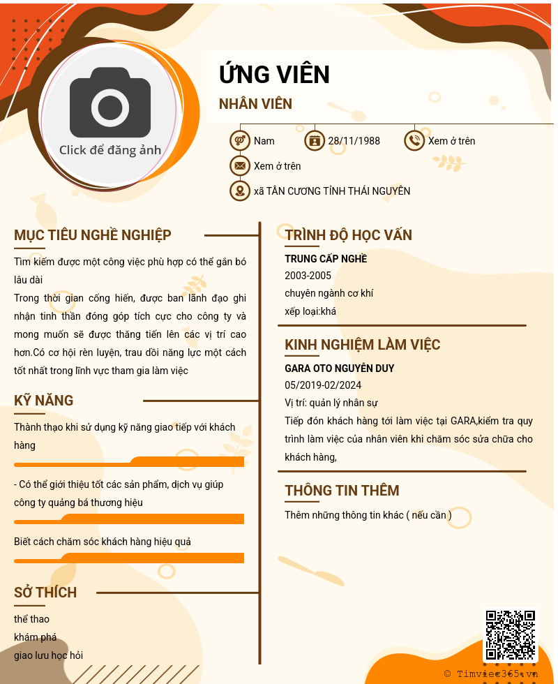 CV ứng viên