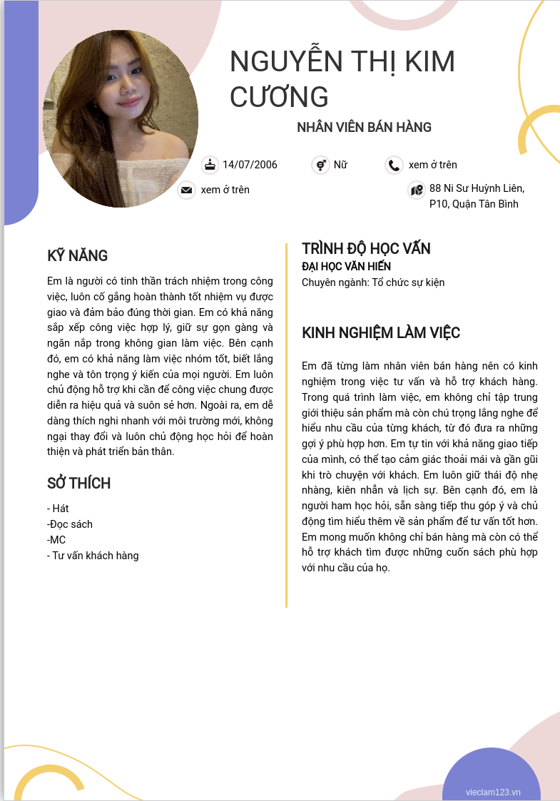 CV ứng viên