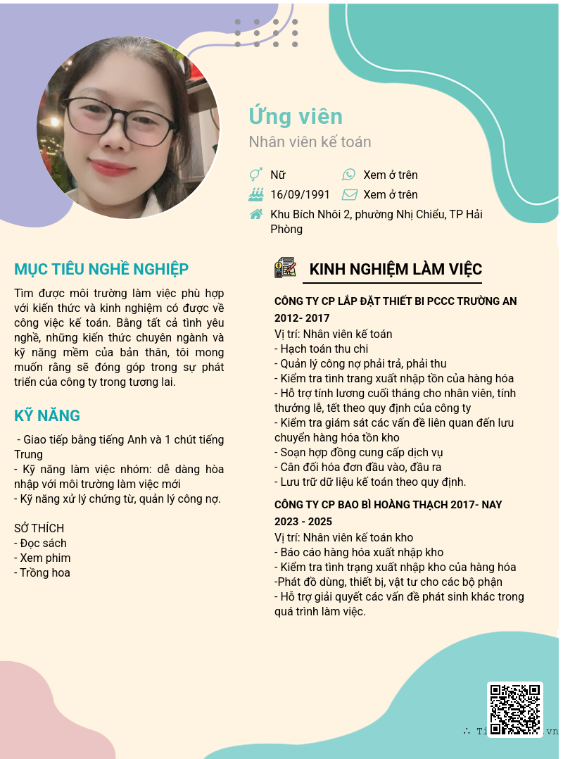 CV ứng viên