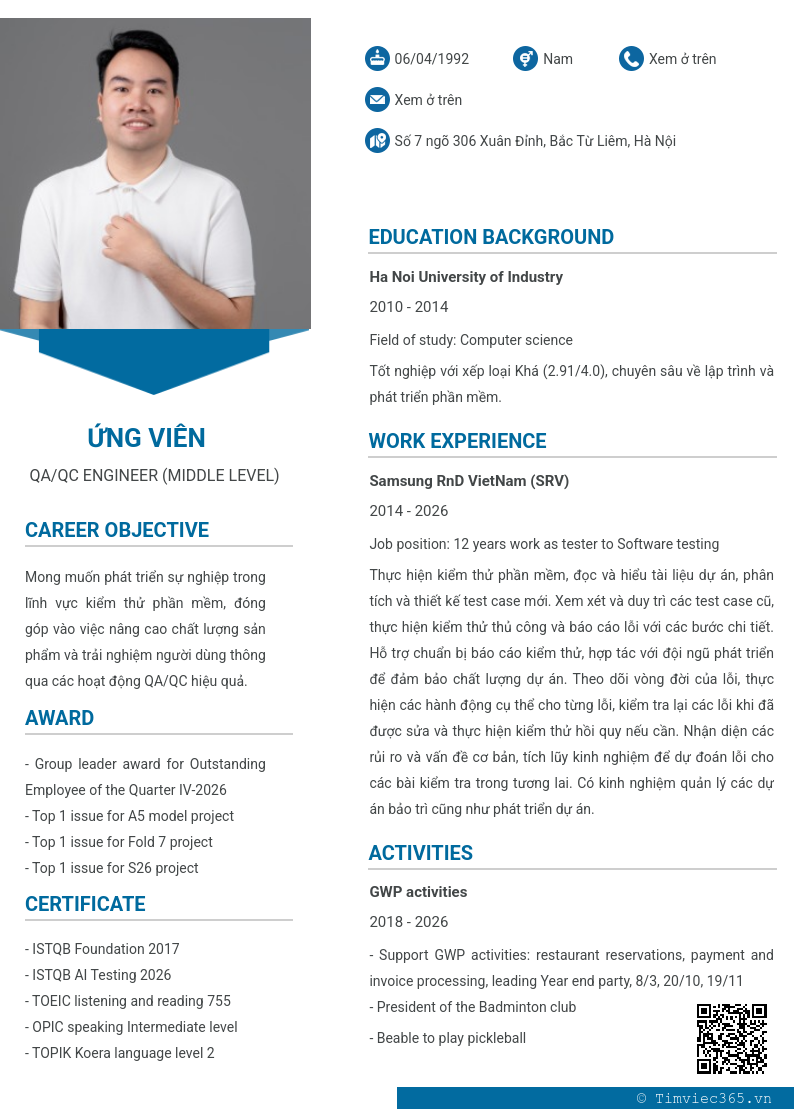 CV ứng viên