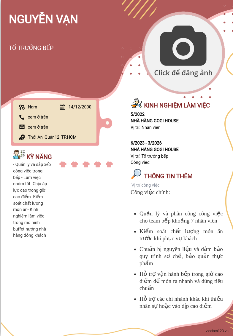 CV ứng viên