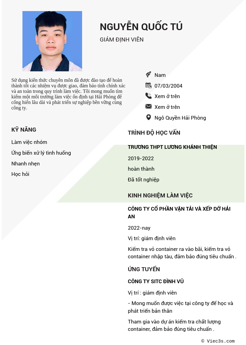CV ứng viên
