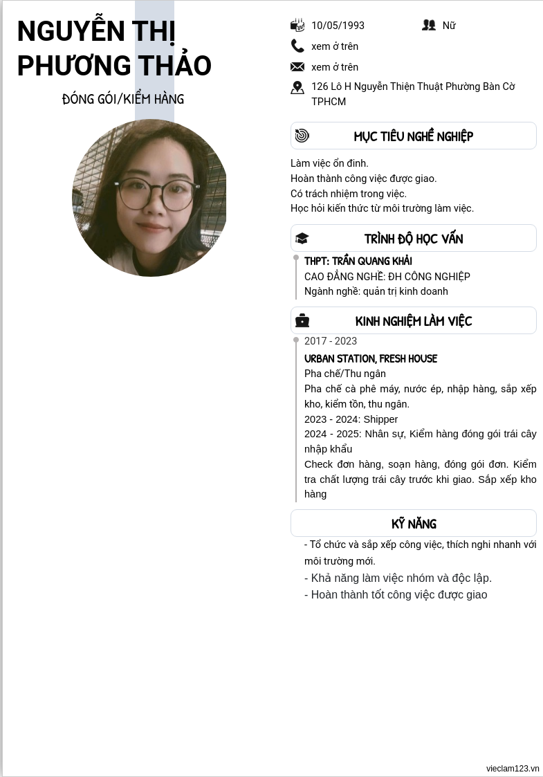 CV ứng viên