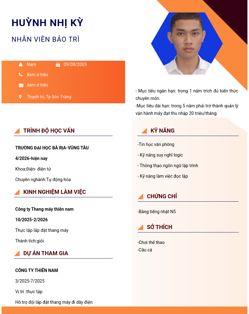 CV ứng viên