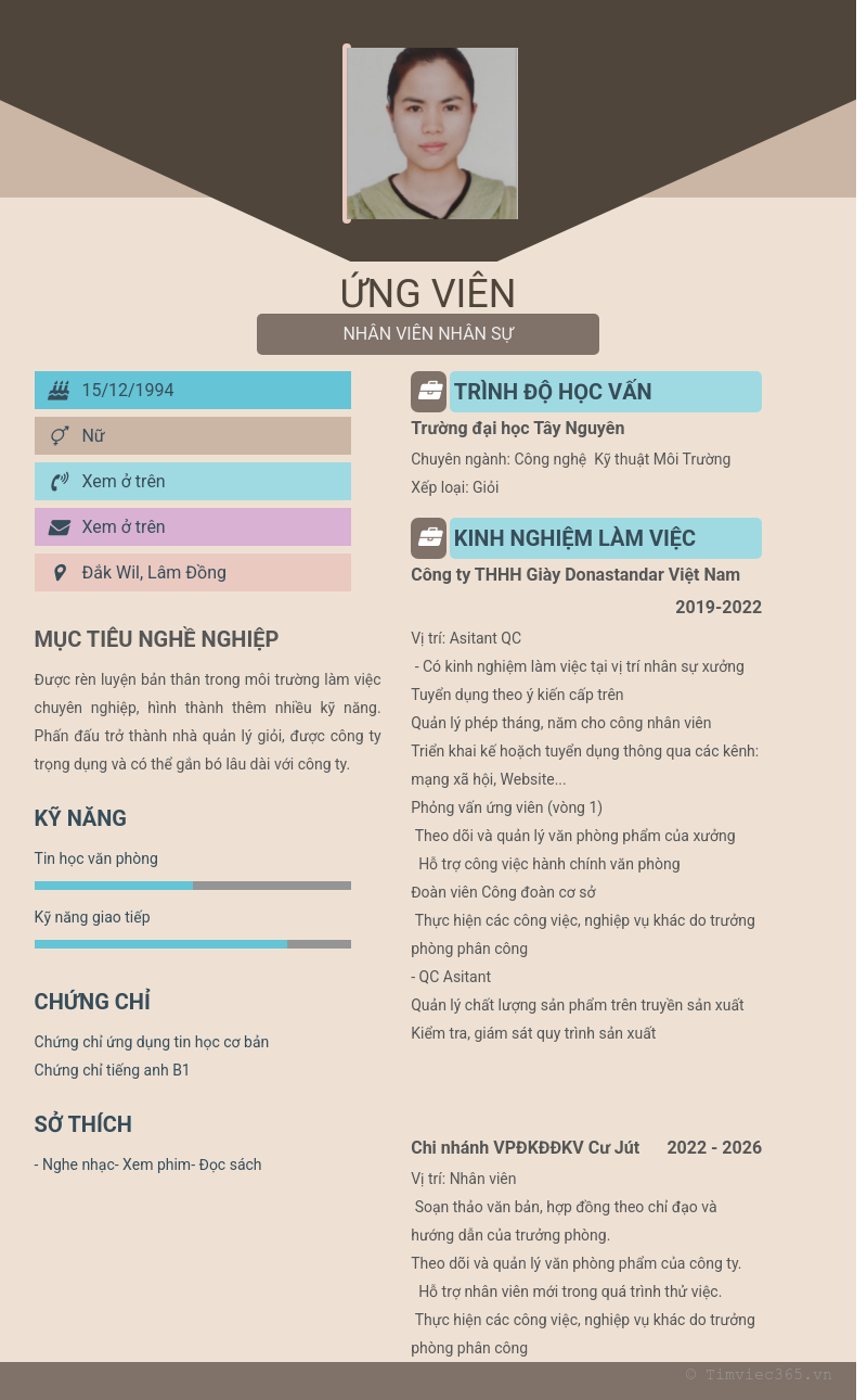 CV ứng viên