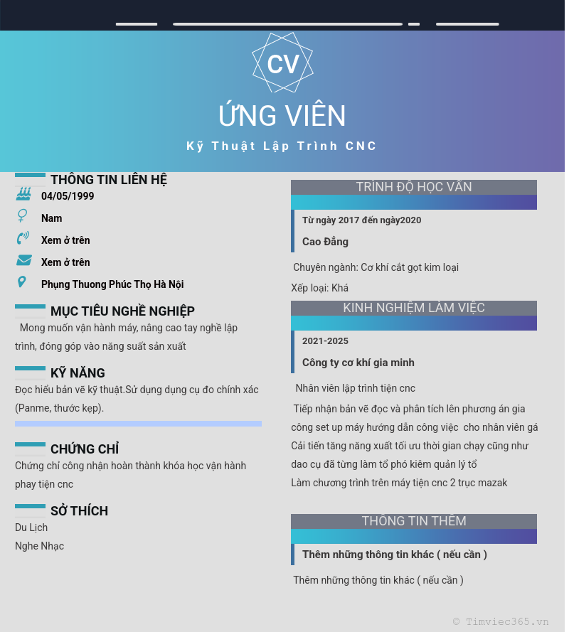 CV ứng viên