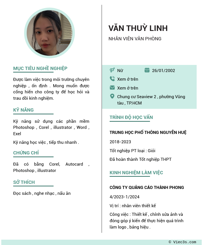 CV ứng viên
