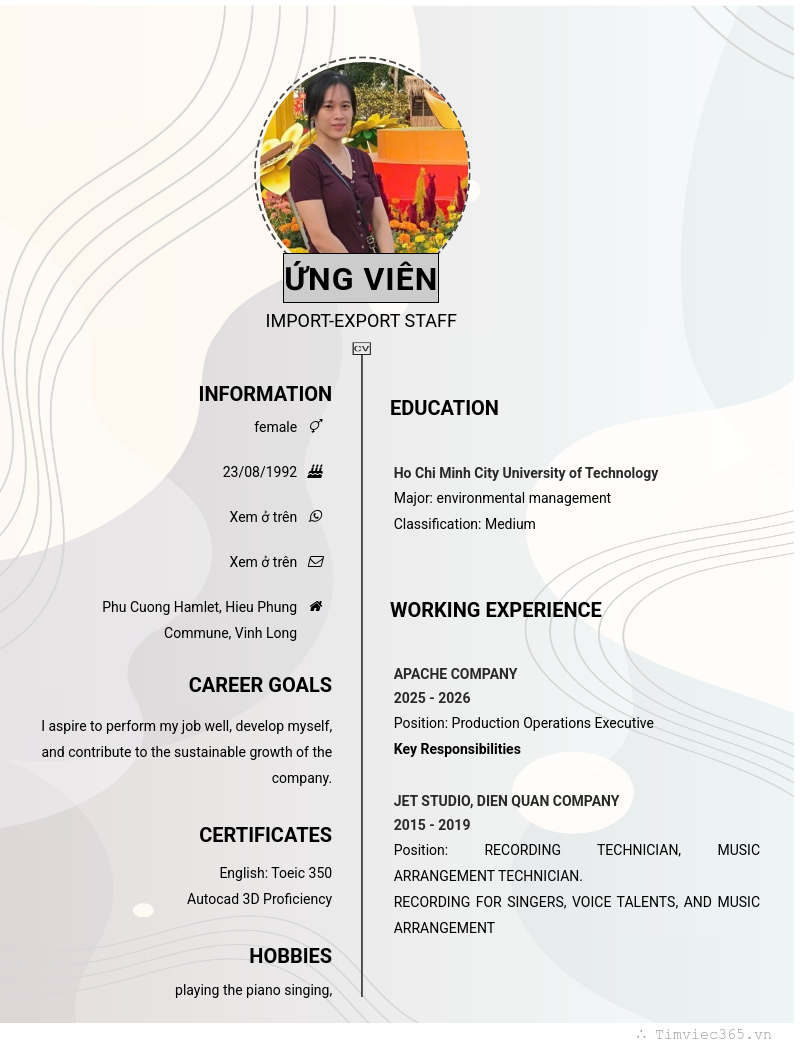 CV ứng viên