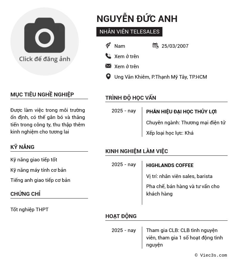 CV ứng viên