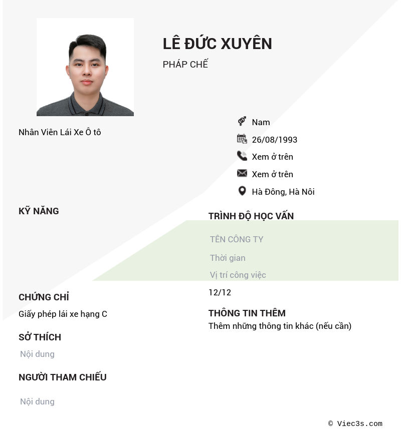 CV ứng viên