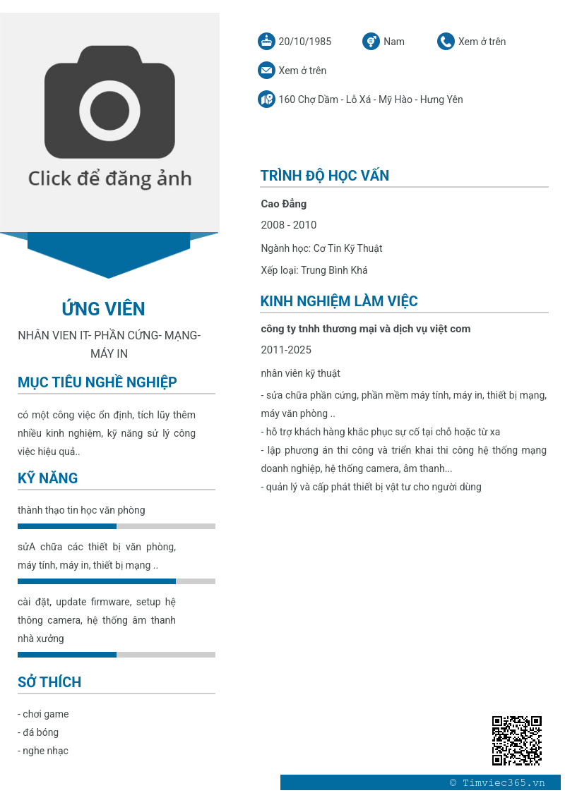 CV ứng viên