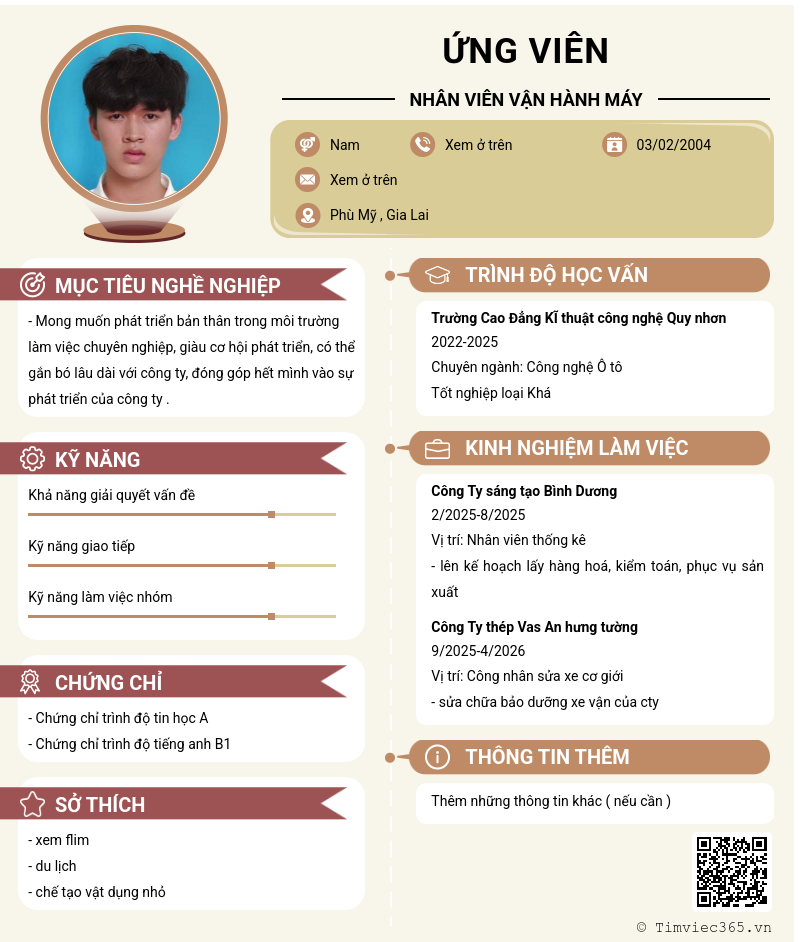CV ứng viên