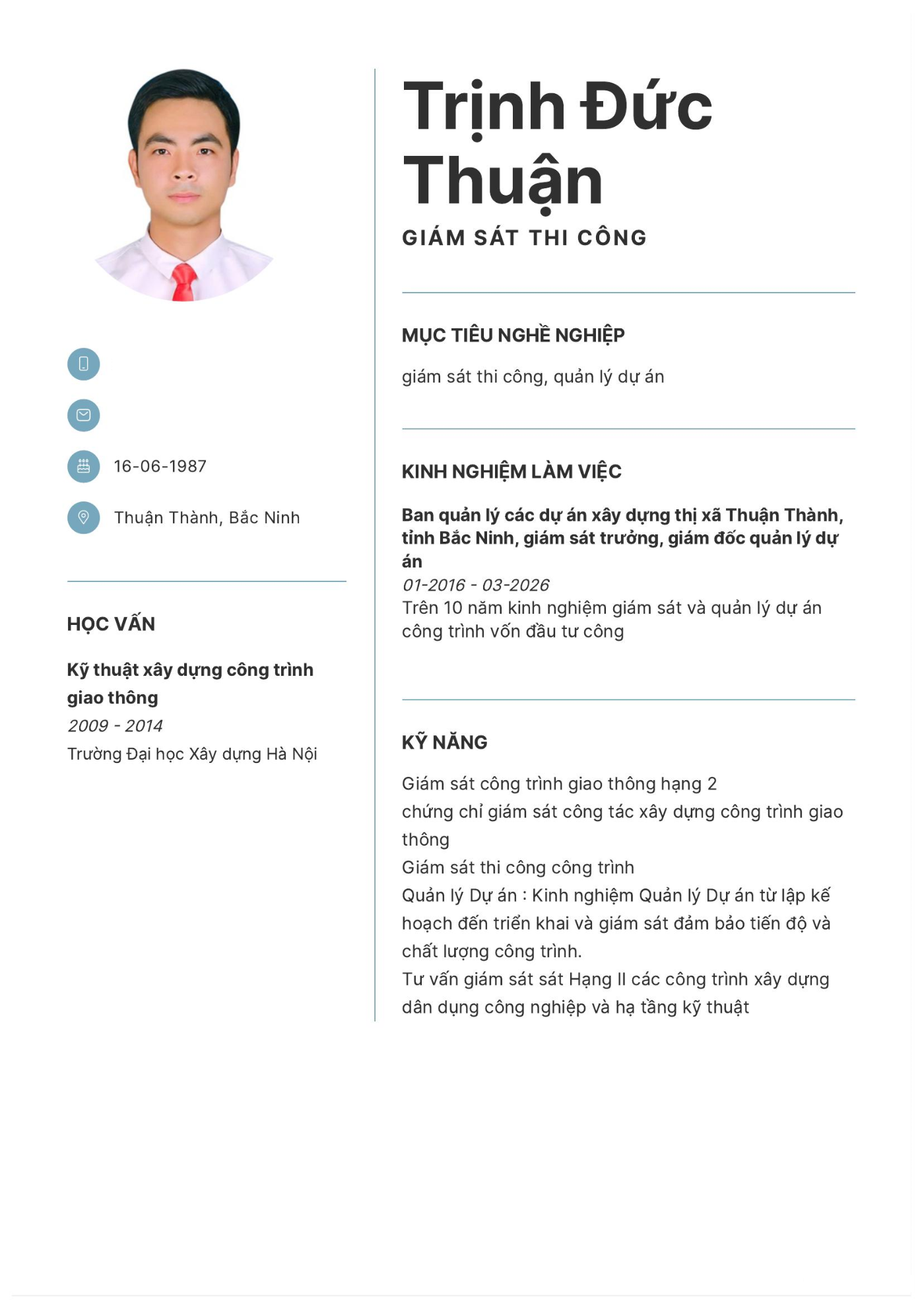 CV ứng viên